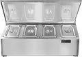 Stainless Steel Spice Rack Cabinet with Lid | 1/6 GN Organizer Shelf for Sauce Ingredients for Kitchen Pantry Use | Commercial Kitchen Restaurant Hotel Spices Cupboard (31.4x12.2x10.3 Inch - 4 GN)