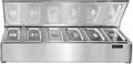 Stainless Steel Spice Rack Cabinet with Lid | 1/6 GN Organizer Shelf for Sauce Ingredients for Kitchen Pantry Use | Commercial Kitchen Restaurant Hotel Spices Cupboard (47.2x12.2x10.3 Inch - 6GN)