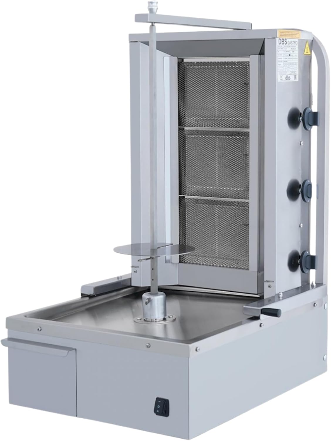 Doner Kebab Machine Shawarma 3 Burner Gas Vertical Rotisserie Grill Cooker