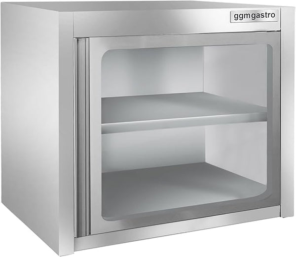 Wall Cabinet with Glass Door for Commercial Kitchen (31.4x15.7x25.5 Inch)