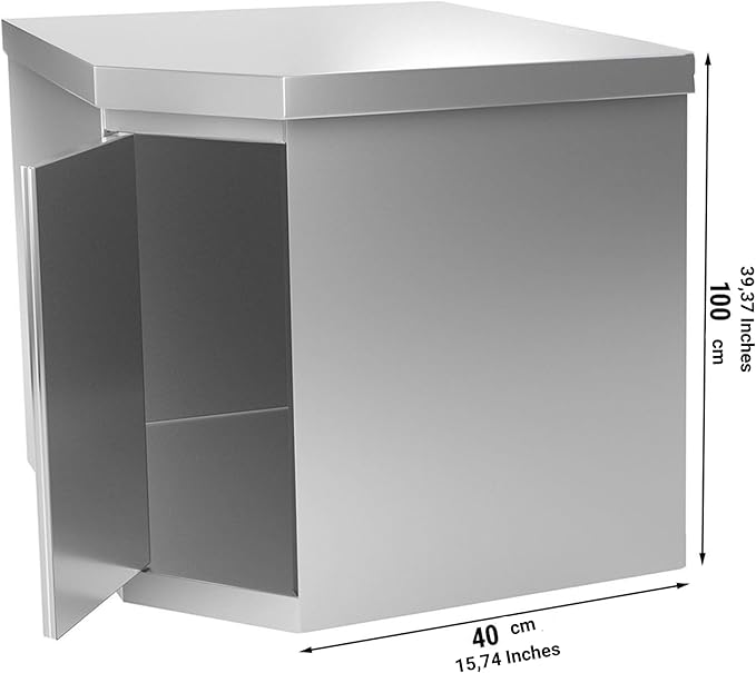 Corner Wall Cabinet for Commercial Kitchen (27.5x15.7x39.3 Inch)