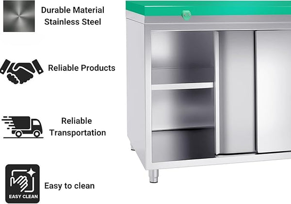 Commercial Work Station for Restaurant, Hotel (23.6x23.6x35.8 Inch)