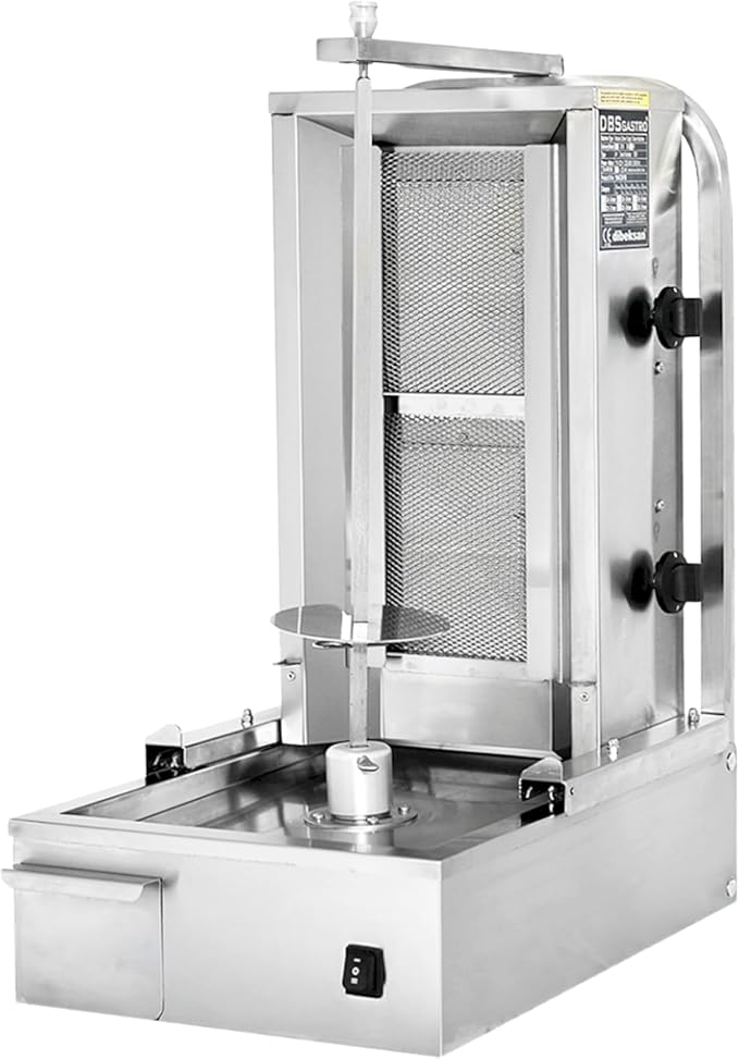 Doner Kebab Machine Shawarma 2 Burner Gas Vertical Rotisserie Grill Cooker