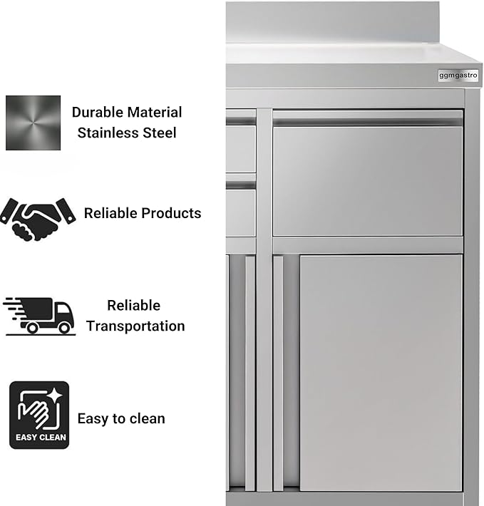 Commercial Stainless Steel Coffee Workbench with Drawers and Shelves | Kitchen Counter for Restaurant Hotels with Drawers with Telve Bucket (31.4x23.6x45.2 Inch)