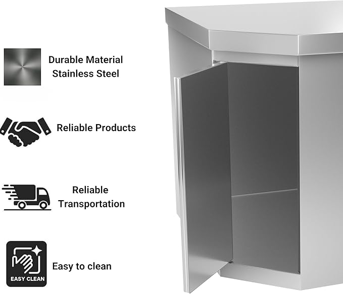 Corner Wall Cabinet for Commercial Kitchen (27.5x15.7x39.3 Inch)
