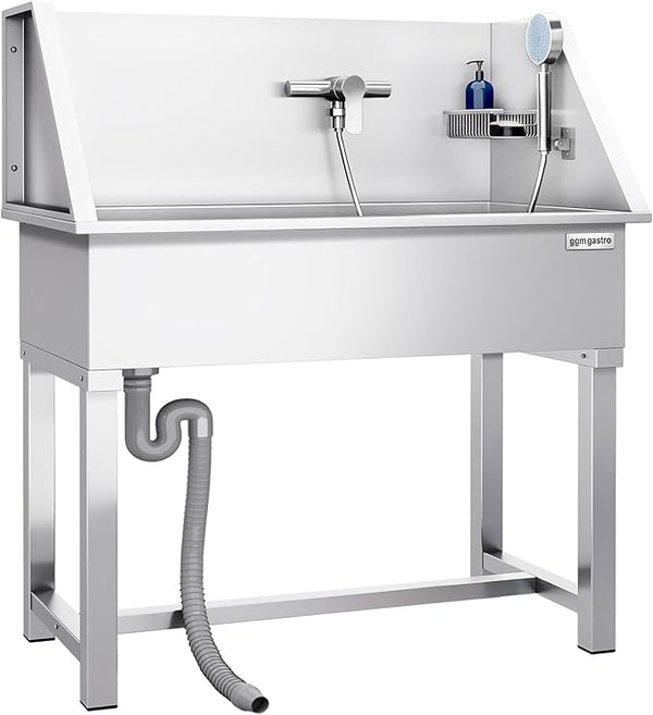 Pet Grooming Tub with Stainless Steel Sink with Faucet | Dogs and Pets Washing Station | Home and Outdoor Dog Bath Tub with Shower Hose and Sink for Pet Bathing (Anti-Slip)