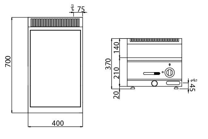 Electric Cyprus - 1.2 KW - 1x GN 1/1 or 2x GN 1/2