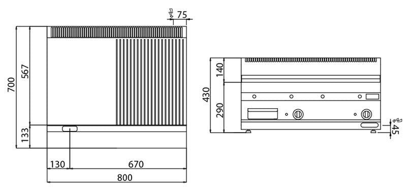 Electric Pleyt Grill - 7.1 kW - Smooth & corrugated
