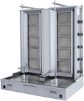 Double Bottom Doner Kebab Machine Shawarma 5+5 Burner Burner Gas Vertical Rotisserie Grill Cooker