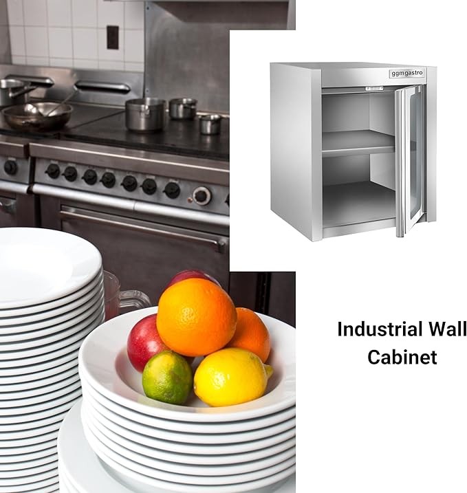 Wall Cabinet with Glass Door for Commercial Kitchen (31.4x15.7x25.5 Inch)