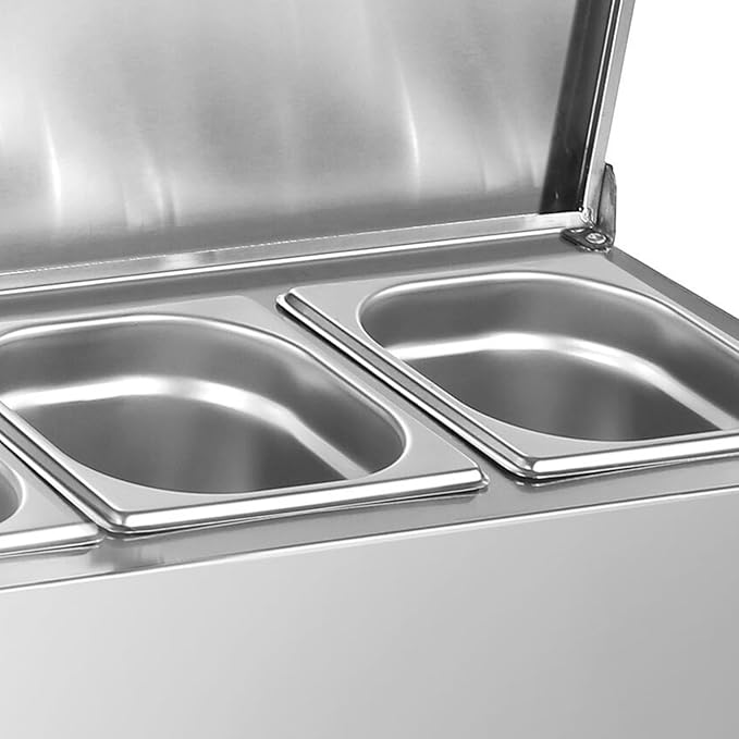 Stainless Steel Spice Rack Cabinet | 1/6 GN Organizer Shelf for Sauce Ingredients for Kitchen Pantry Use | Commercial Kitchen Restaurant Hotel Kitchen Spices Storage (38.9x9.8x8.2 Inch - 6 GN)