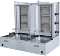 Double Bottom Doner Kebab Machine | Shawarma 3+3 Burner Burner Gas Vertical Rotisserie Grill Cooker