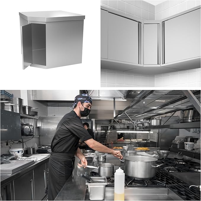Corner Wall Cabinet for Commercial Kitchen (27.5x15.7x39.3 Inch)