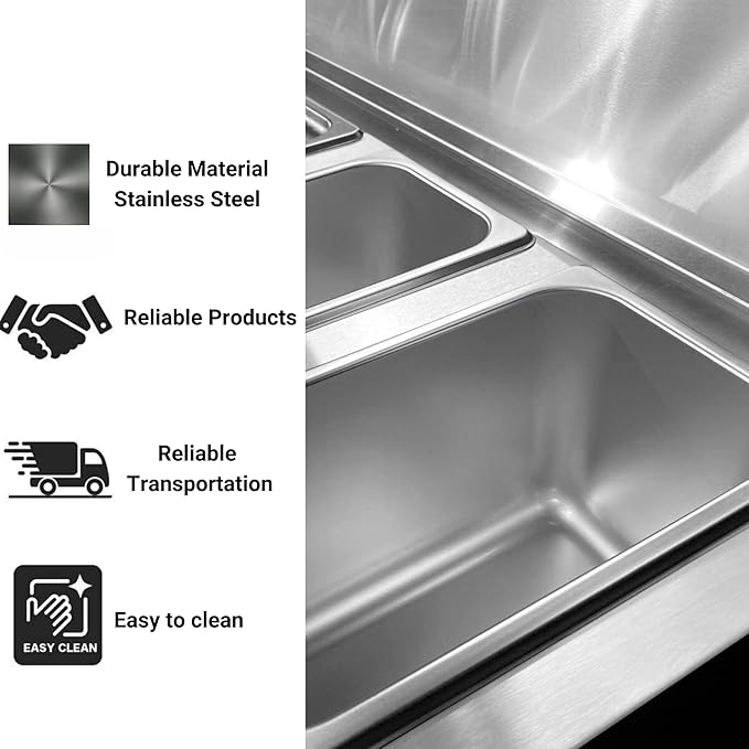 Stainless Steel Spice Rack Cabinet | 1/6 GN Organizer Shelf for Sauce Ingredients for Kitchen Pantry Use | Commercial Kitchen Restaurant Hotel Kitchen Spices Storage (38.9x9.8x8.2 Inch - 6 GN)