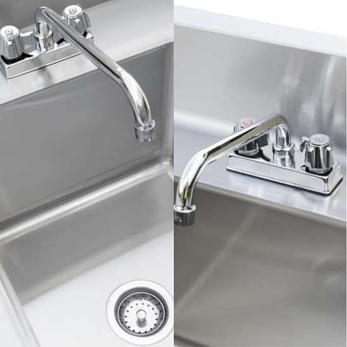 Stainless Steel Prep Sink With Countertop - Wash Table for Restaurant Outdoor (30x48x36 Inch)