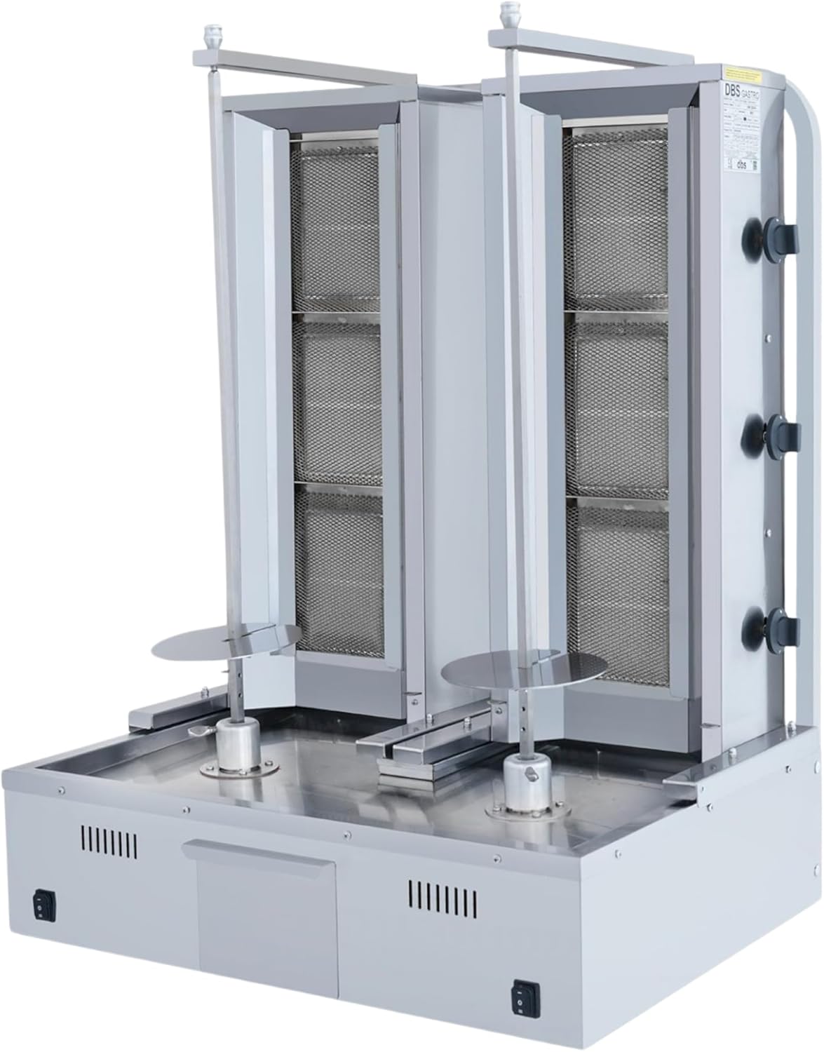 Doner Kebab Machine Shawarma 3 Burner Gas Vertical Rotisserie Grill Cooker