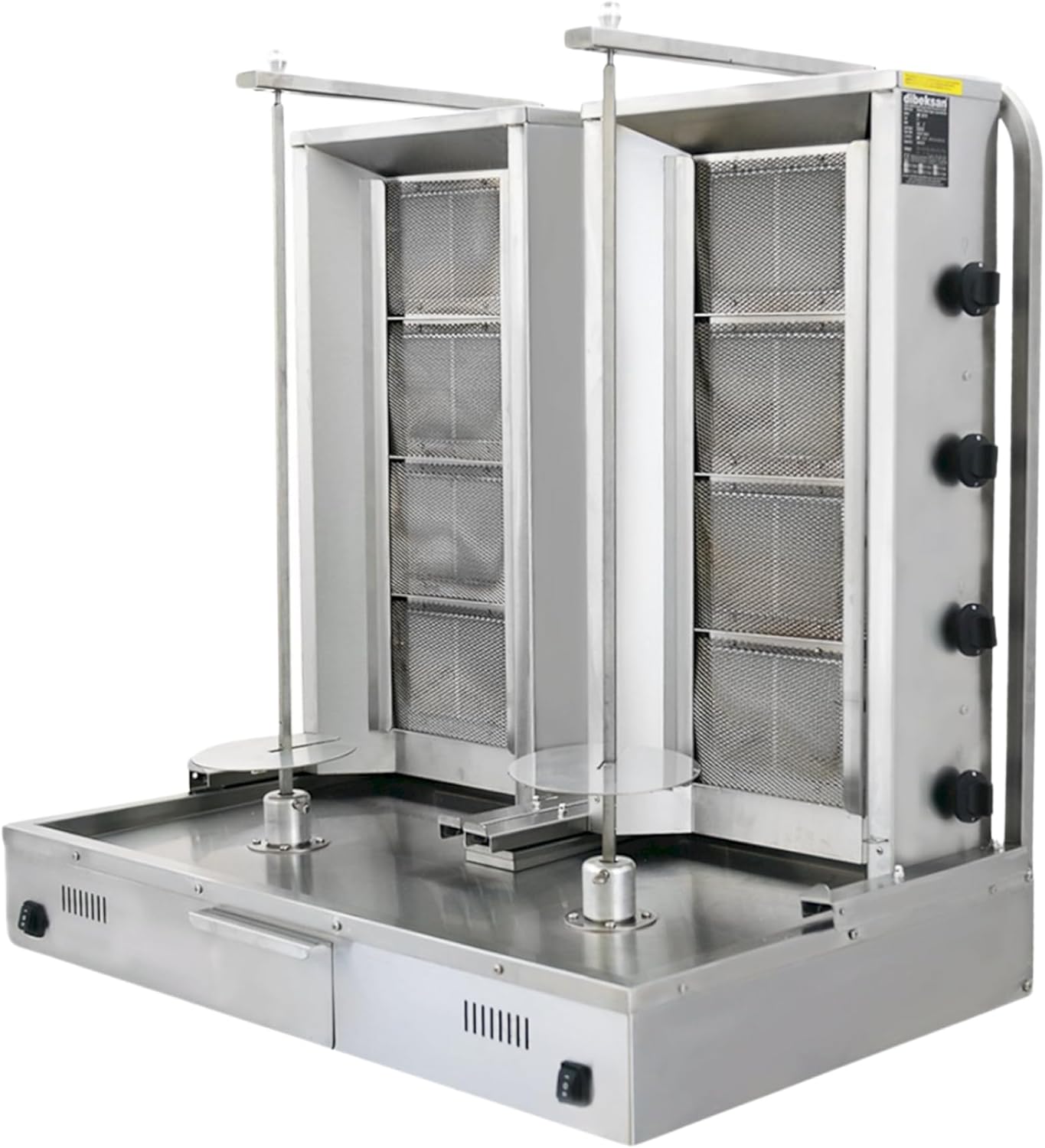 Double Bottom Doner Kebab Machine Shawarma 4+4 Burner Burner Gas Vertical