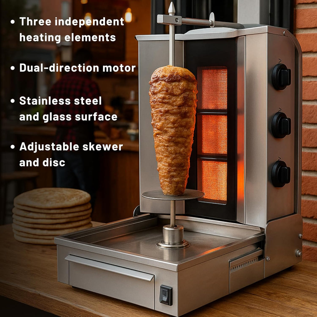 Doner Kebab Machine Shawarma 3 Resistance Electric Vertical Bottom Motor