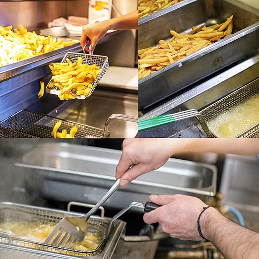 Commercial Stainless Steel French Fry Bagger Tray | Potato Resting Tub Heavy-Duty Fry Scoop Bin (31.4x11.8x7.8 Inch)