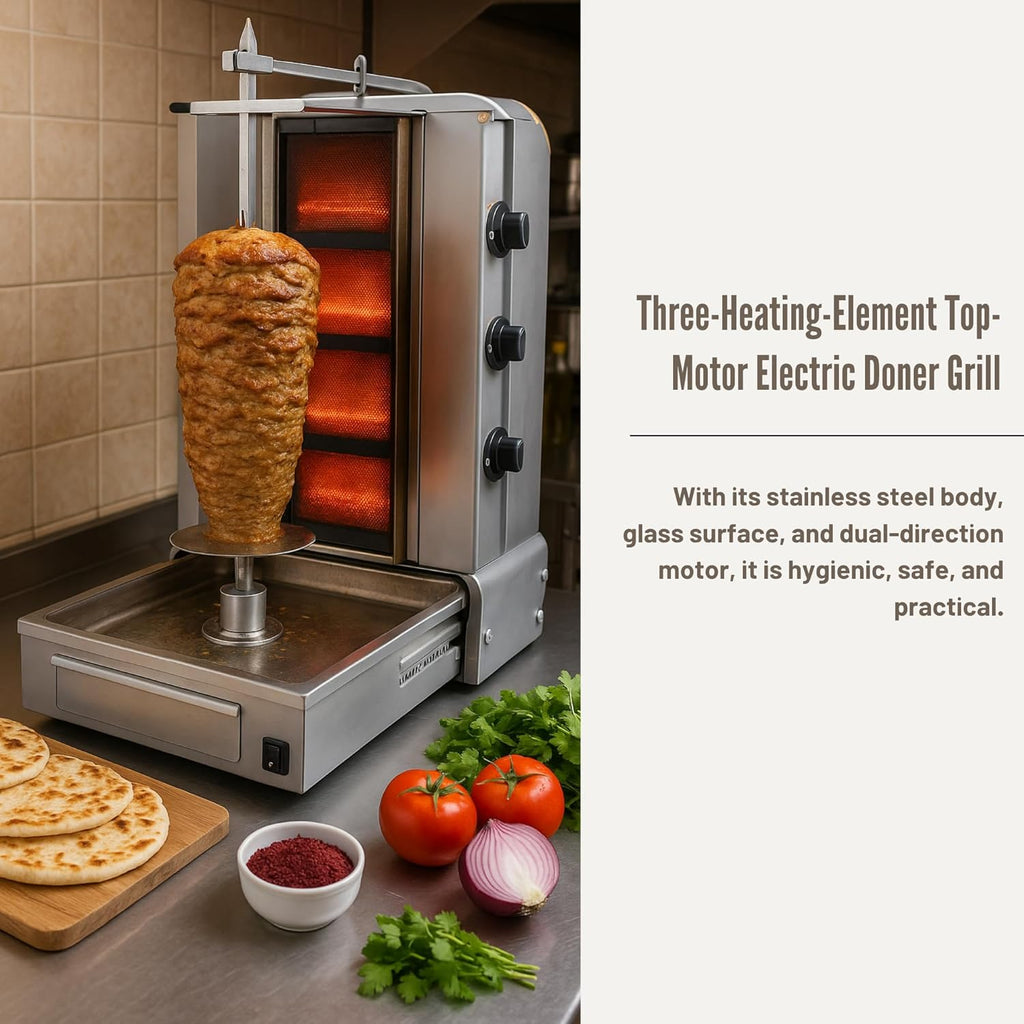 Doner Kebab Machine Shawarma 3 Resistance Electric Vertical Bottom Motor