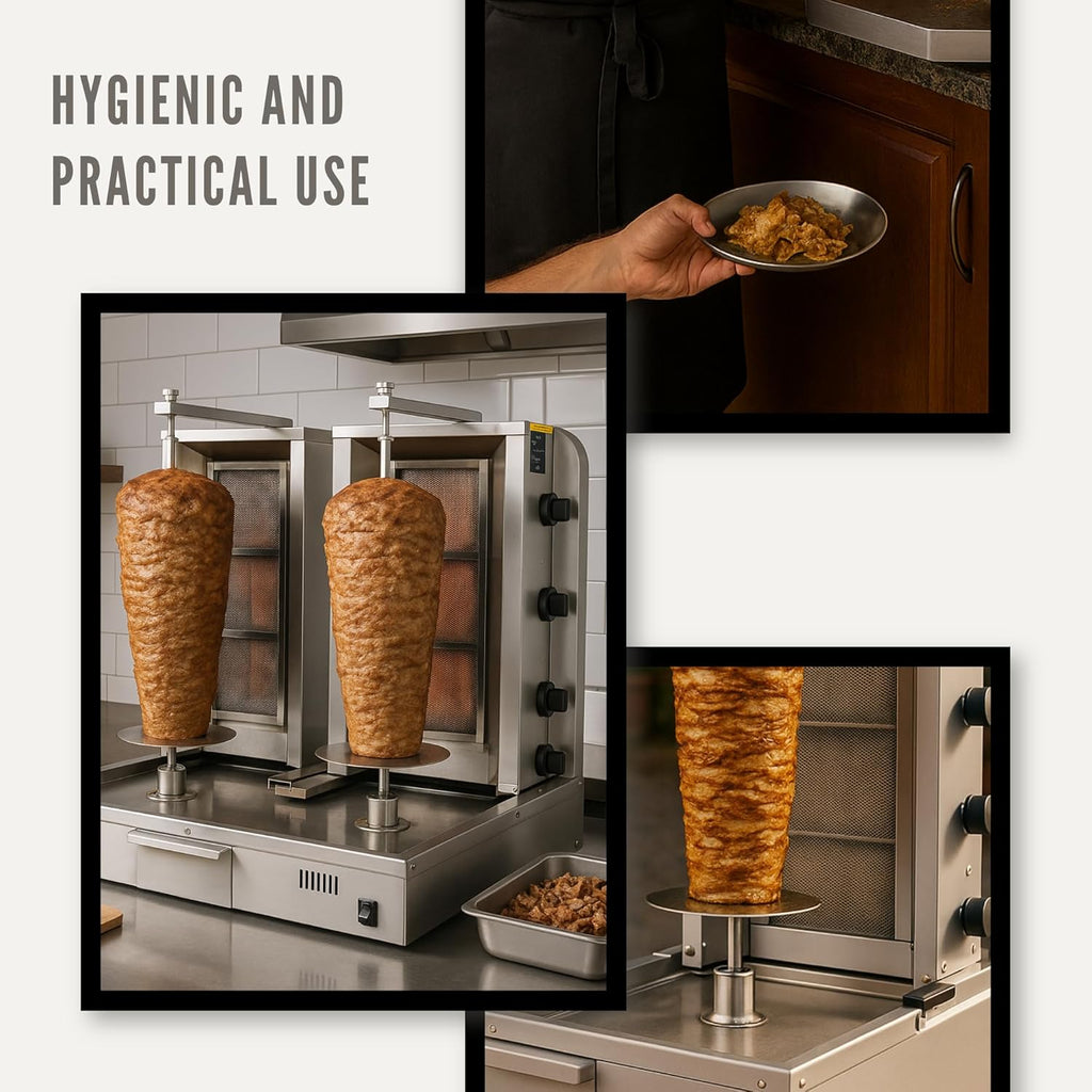 Double Bottom Doner Kebab Machine Shawarma 4+4 Burner Burner Gas Vertical