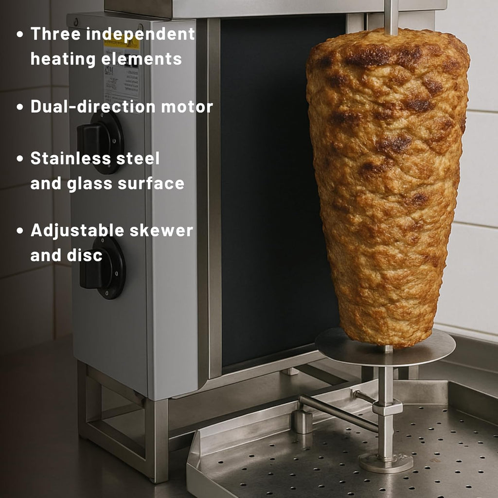 Doner Kebab Machine Shawarma 2 Resistance Electric Vertical Upper Motor
