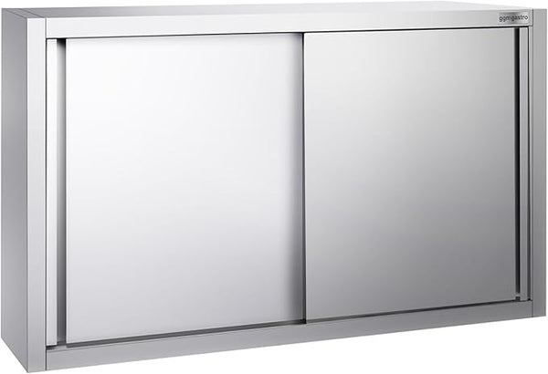 Stainless Steel Wall Cabinet with Sliding Door for Commercial Kitchen (39.3x15.7x39.3 Inch)