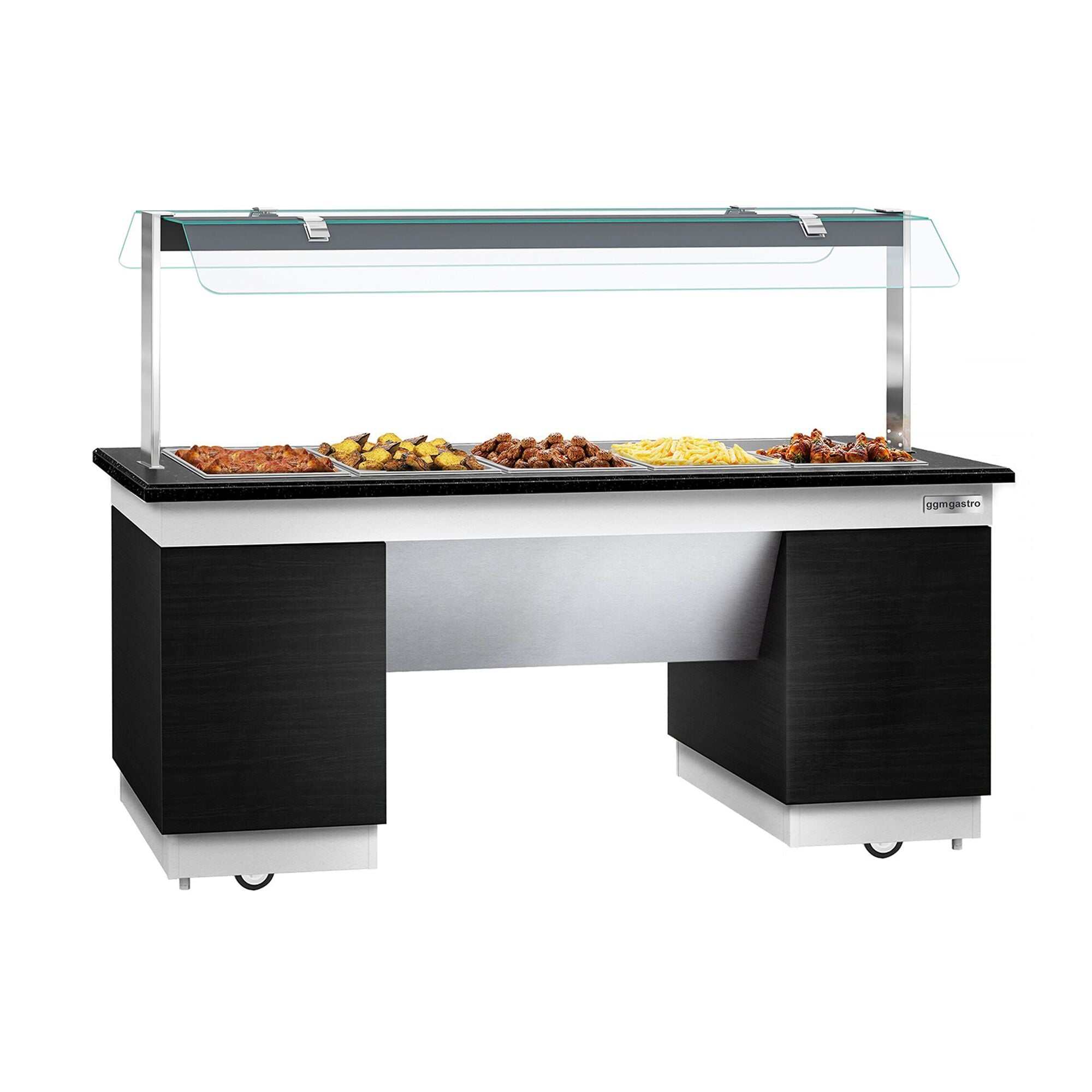 Hot Open Buffet counter dublin - 2000mm - Benmarili & Wheel - for 5x GN 1/1