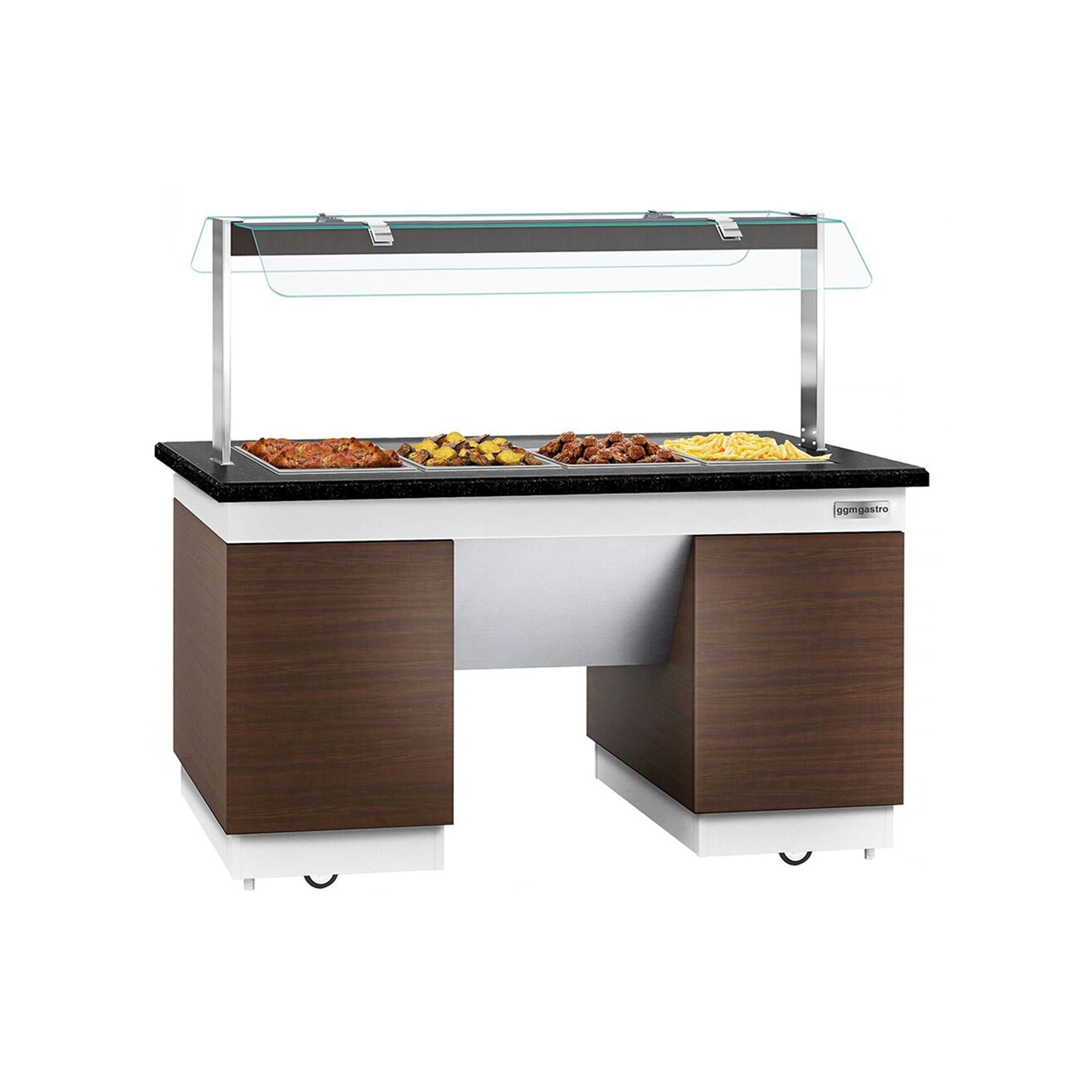Hot Open Buffet counter dublin - 1600mm- Benmarili & wheel - for 4x GN 1/1