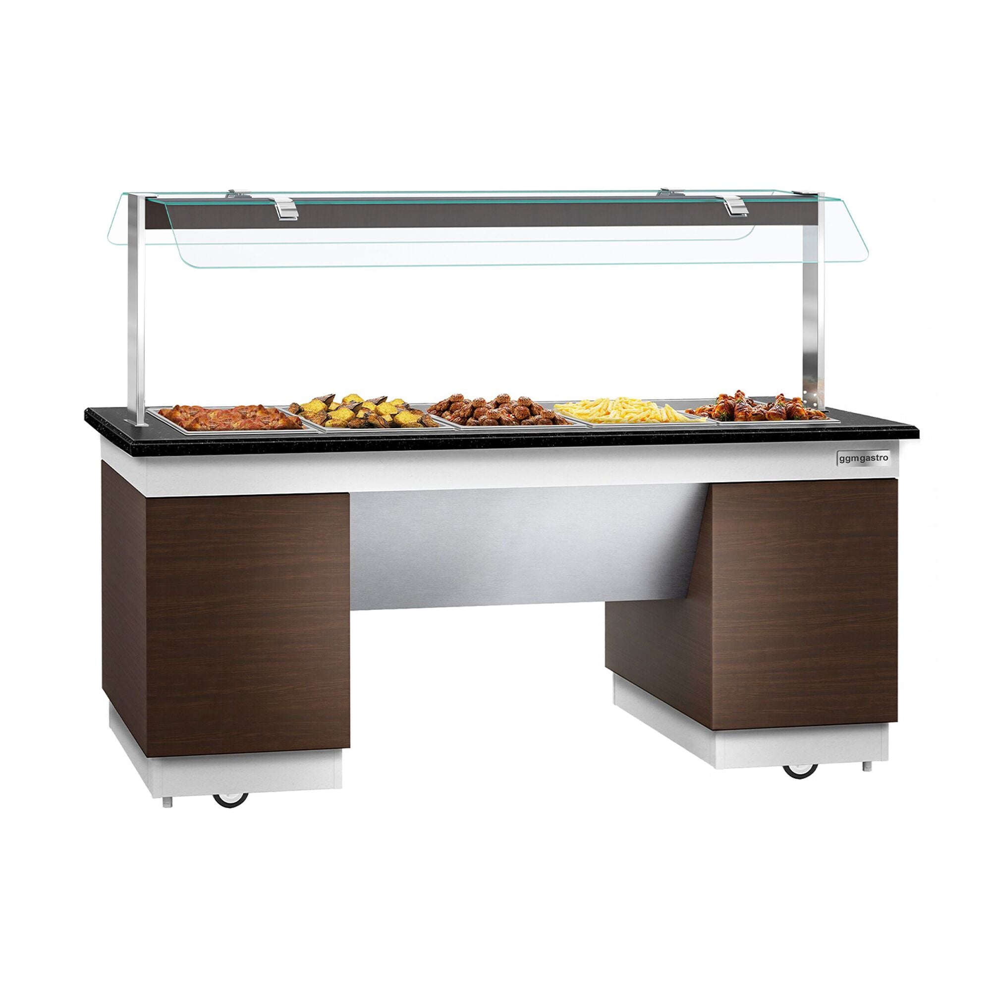 Hot Open Buffet counter dublin - 2000mm- Benmarili & Wheel - 5x Gn for 1/1