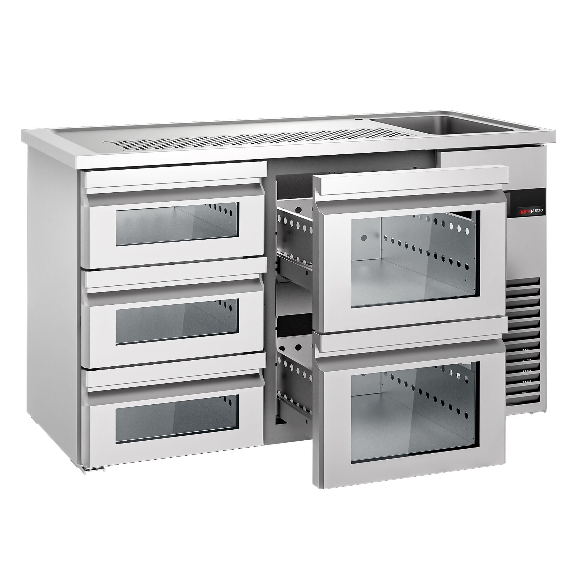 Beer counter premıum - 1550x700mm - 5 glass drawers