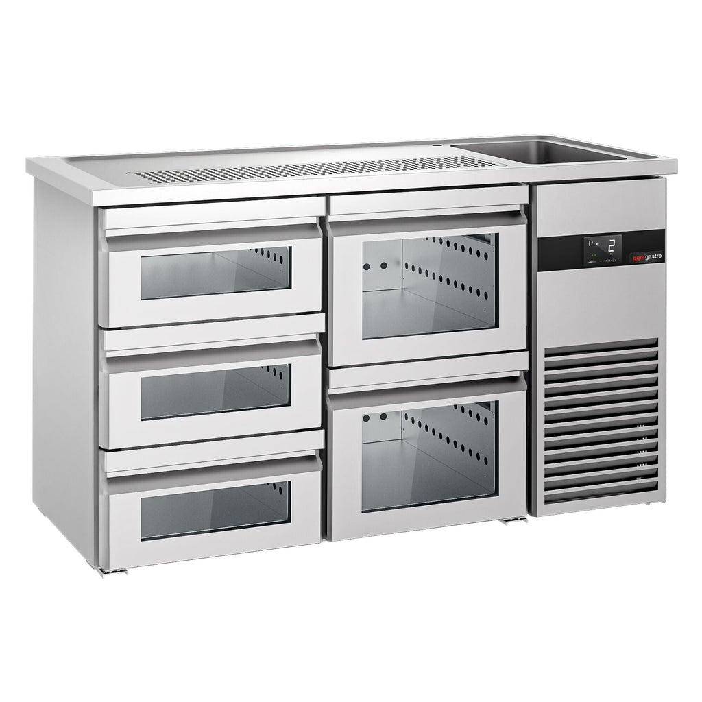 Beer counter premıum - 1550x700mm - 5 glass drawers