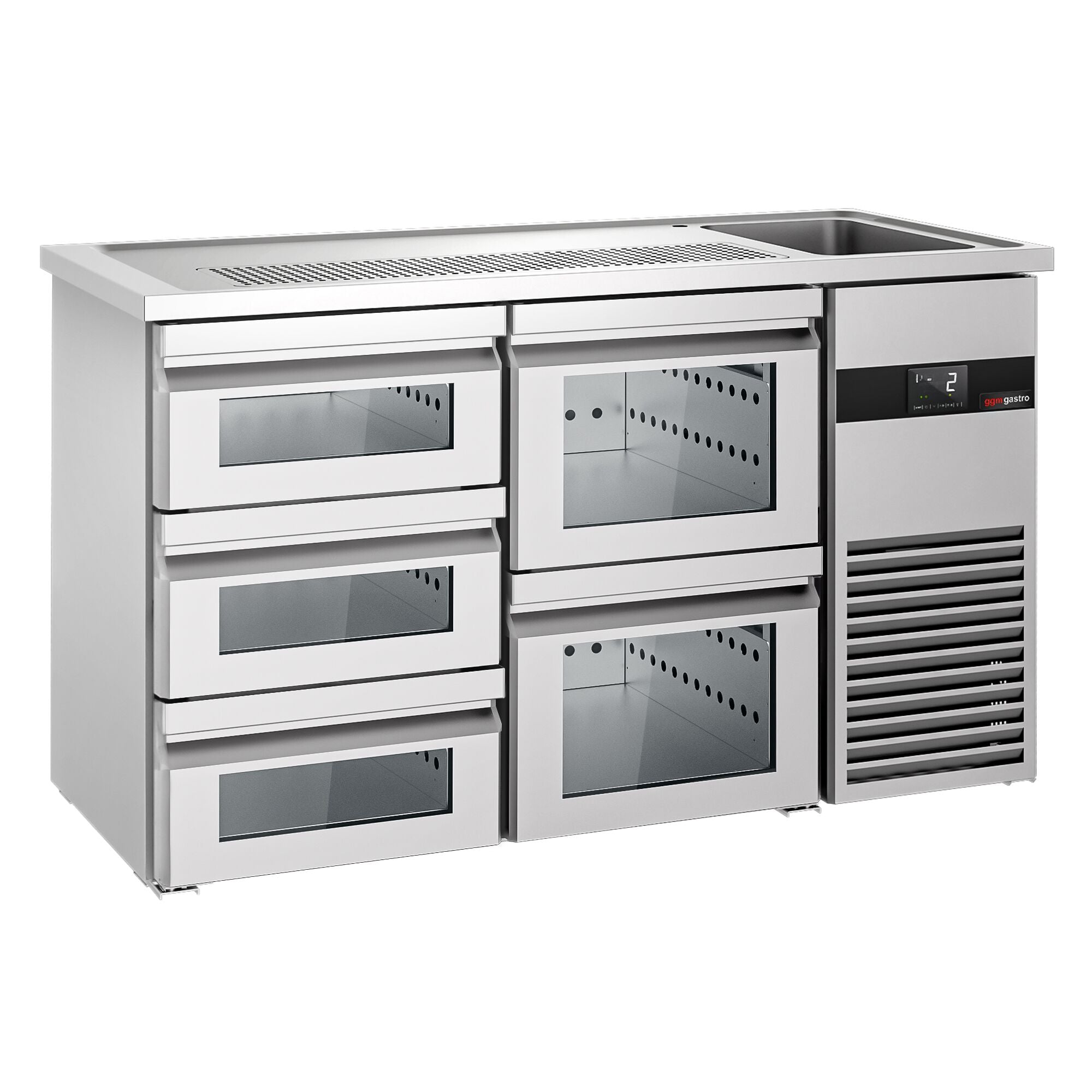 Beer counter premıum - 1550x700mm - 5 glass drawers