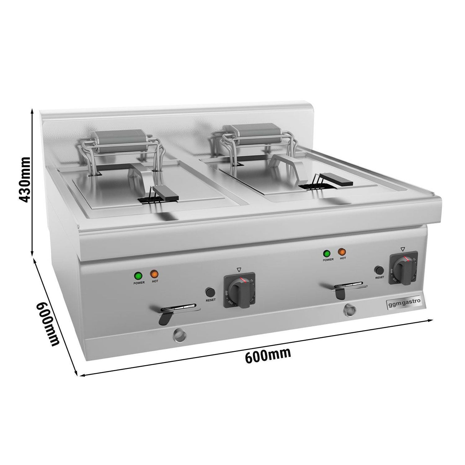 Electric Double Deep Fryer - 10+10 Liter - 18 KW