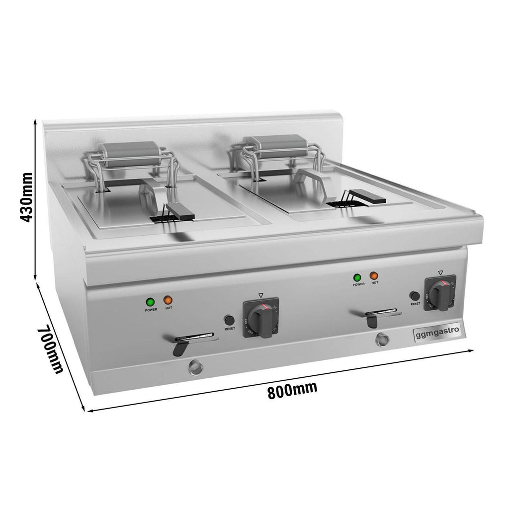 Electric Double Deep Fryer  - 10+10 Liter - 18 Kw