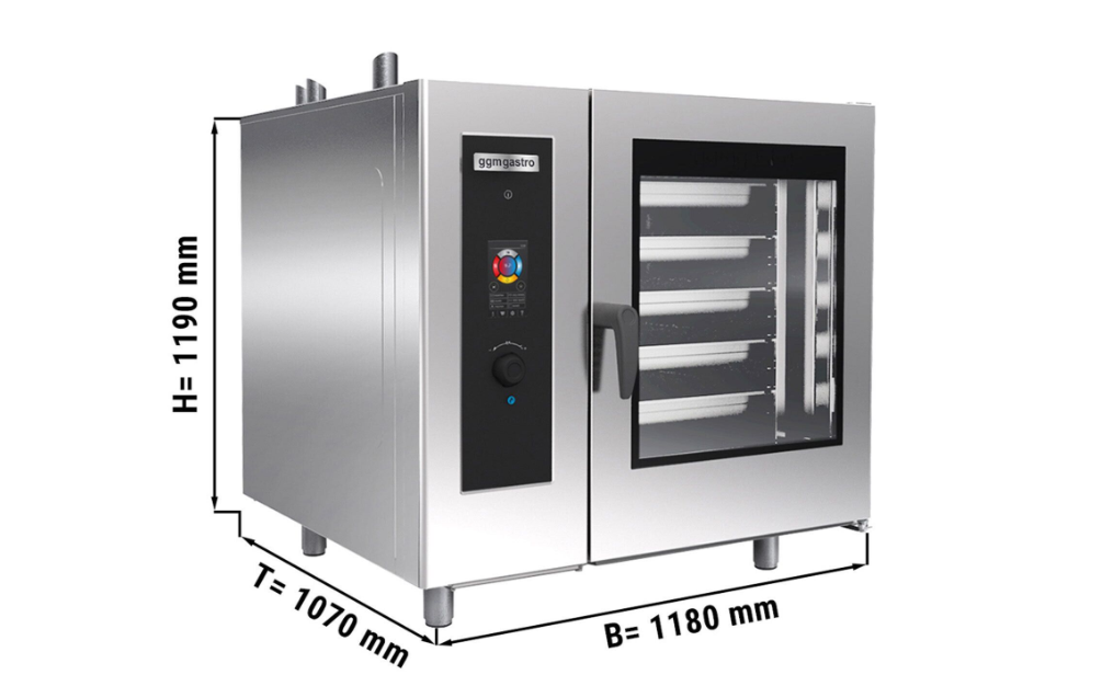 Gasted Combi Furnace - Touch - 20x GN 1/1 - Washing System, Temperature Sensor, Win and Internal Framework