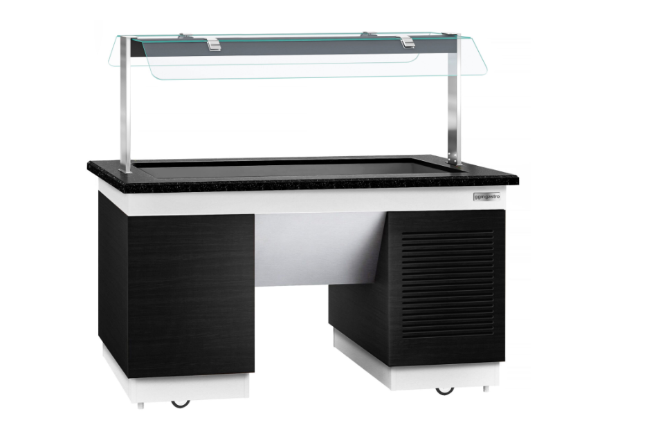 Cold Open Buffet counter dublin- 1600mm- With cold pool & wheel- 4x GN 1/1