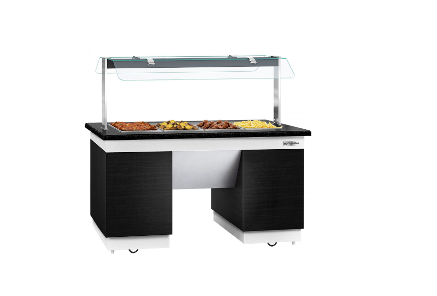 Hot Open Buffet counter dublin - 1600mm - for benmarili & wheel- 4x GN 1/1
