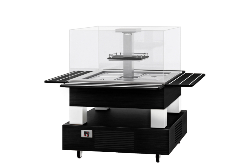 Cold salad bar dublin - 1600 mm - flat glass top