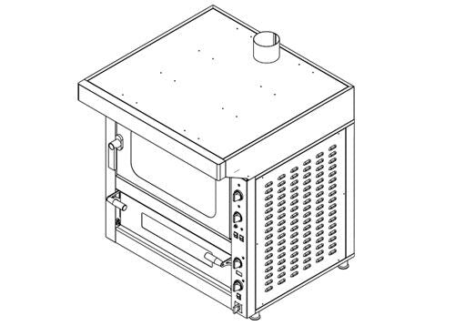 Combi Oven - Digital - Convection Furnace - 4x EN 60x40 & Pizza Oven - 7x Ø 25cm