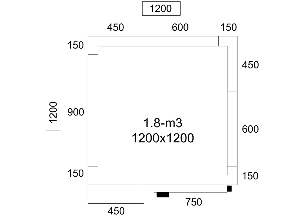 Cold Room - 1200x1200mm - 1.8m³