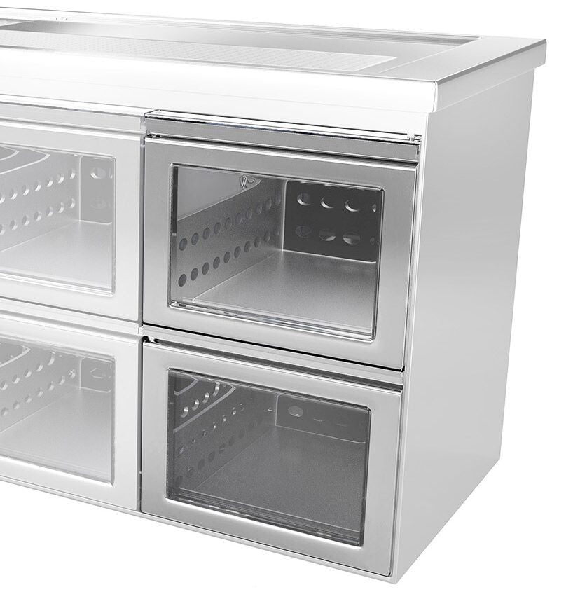 Glass drawer block - consists of the following: 1/2 & 1/2