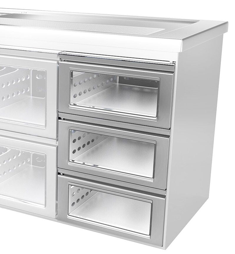 The glass drawer block consists of: 1/3 & 1/3