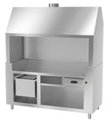 Intermediate bench for wood coal grill - Stainless Steel - 1.8 m