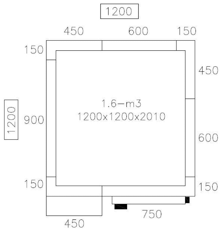 Deep Freezer Room - 1200x1200mm - 1,6m³ - Including Curtain
