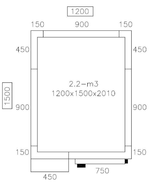 Deep Freezer Room - 1200x1500mm - 2.2m³ - Including Curtain