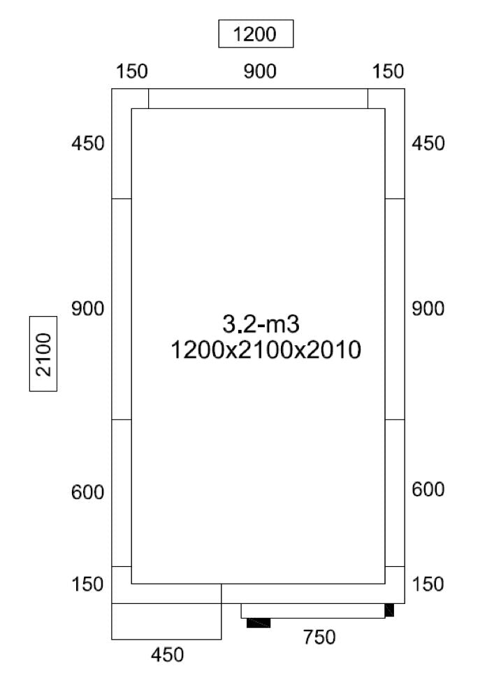 Deep Freezer Room - 1200x2100mm - 3.2m³ - Deep Freezer Unit & Curtain