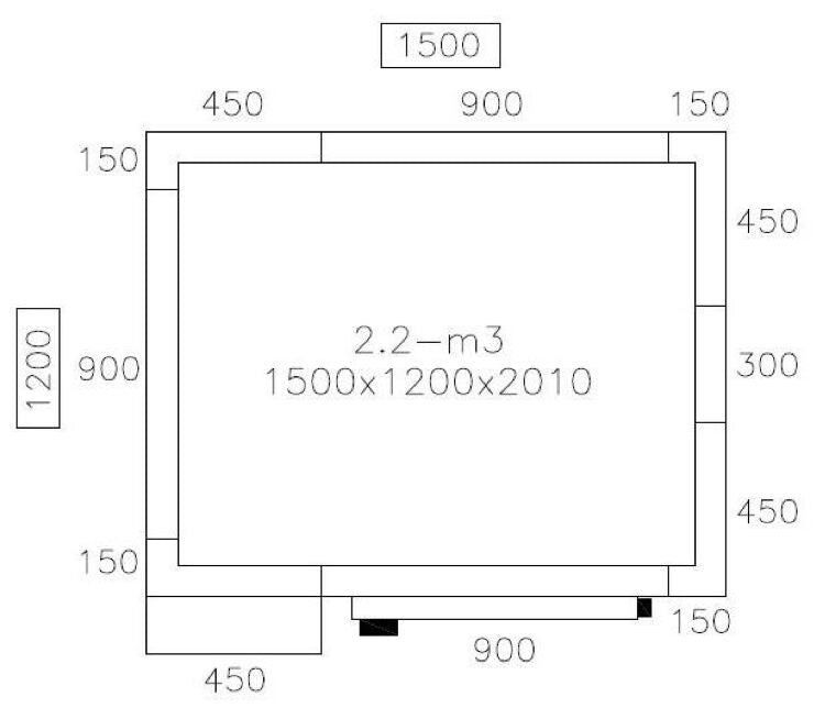 Deep Freezer Room - 1500x1200mm - 2.2m³ - Including Curtain
