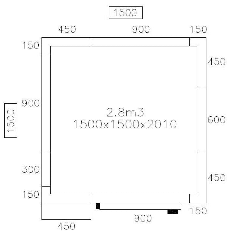 Deep Freezer Room - 1500x1500mm - 2,8m³ - Deep Freezer Unit & Curtain