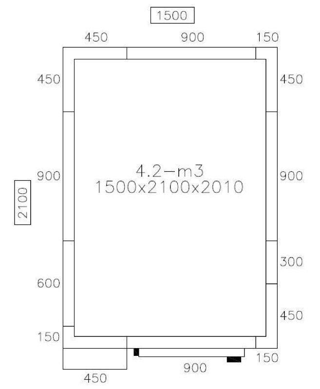 Deep Freezer Room - 1500x2100mm - 4.2m³ - Including Curtain